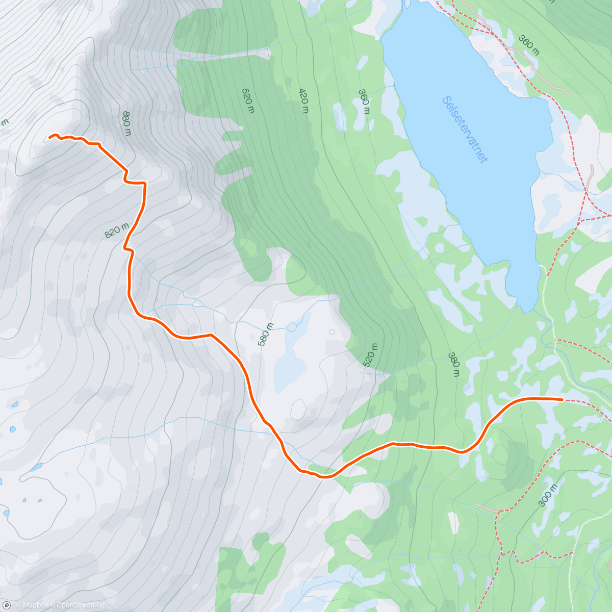 Map of the activity, Topptur til Skarven