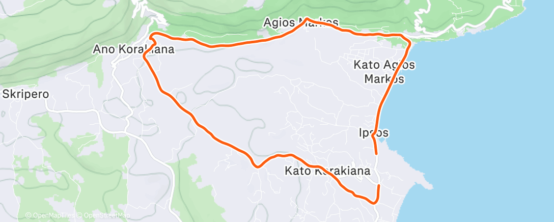 Map of the activity, Morning Run