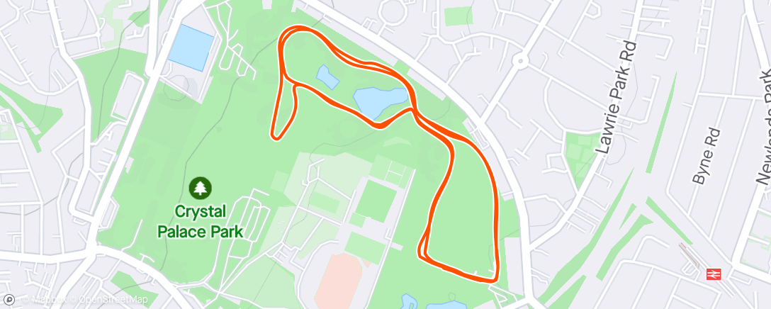 Map of the activity, Crystal Palace parkrun
