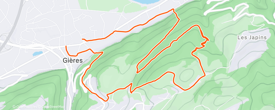 Map of the activity, Afternoon Run