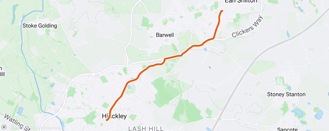 Map of the activity, Afternoon Run