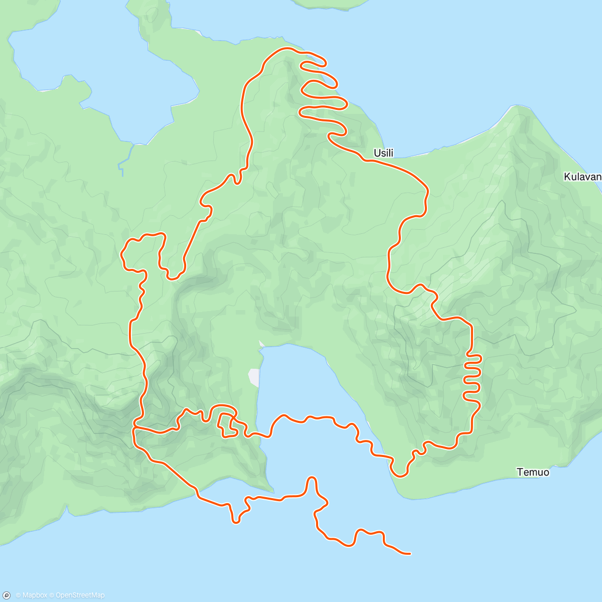 Mappa dell'attività Zwift - 3-4-5-2 up and down in Watopia