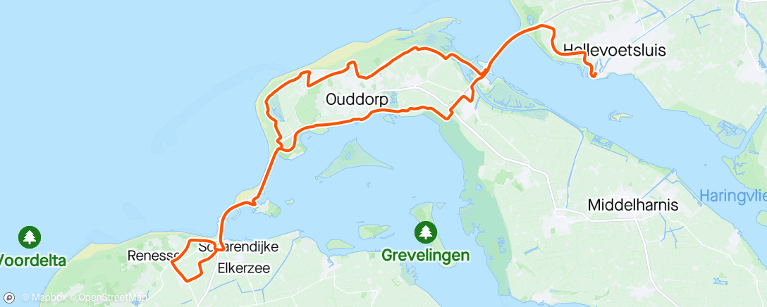 Map of the activity, Rondje Renesse