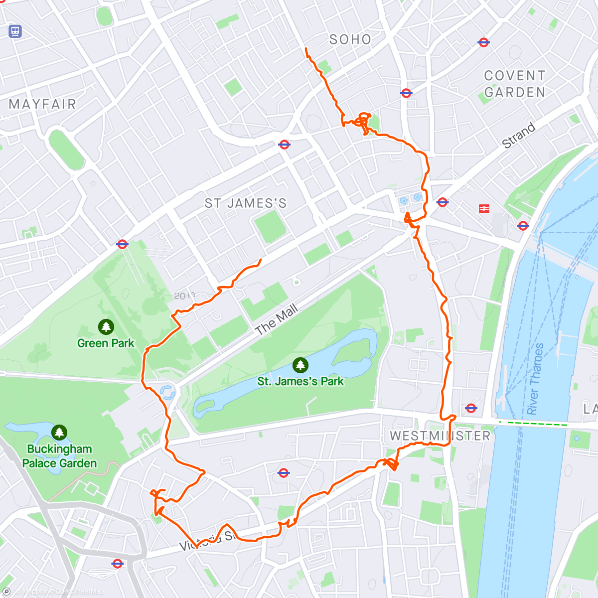 Map of the activity, London