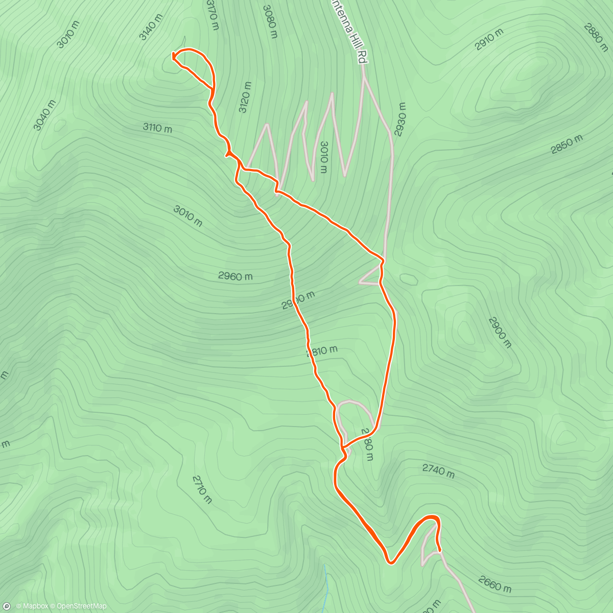 Map of the activity, Corey Peak