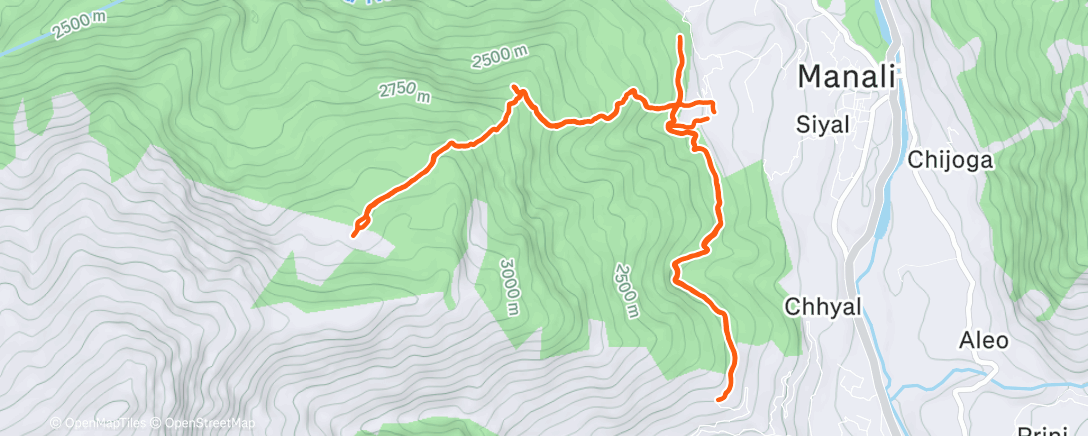 Map of the activity, Lunch Trail Run