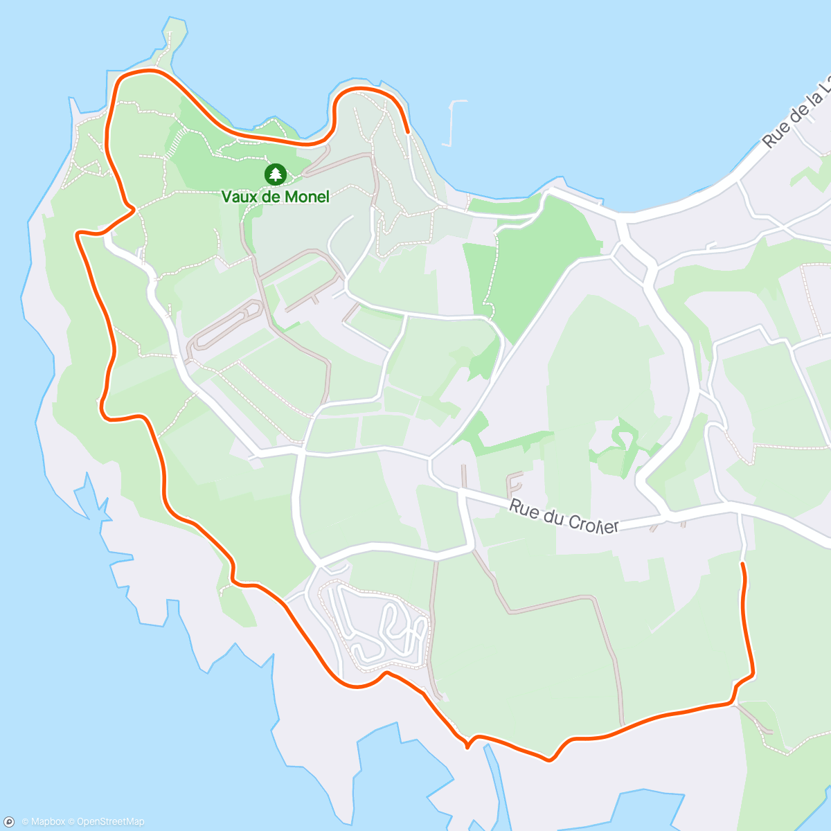 Map of the activity, Guernsey cliffs