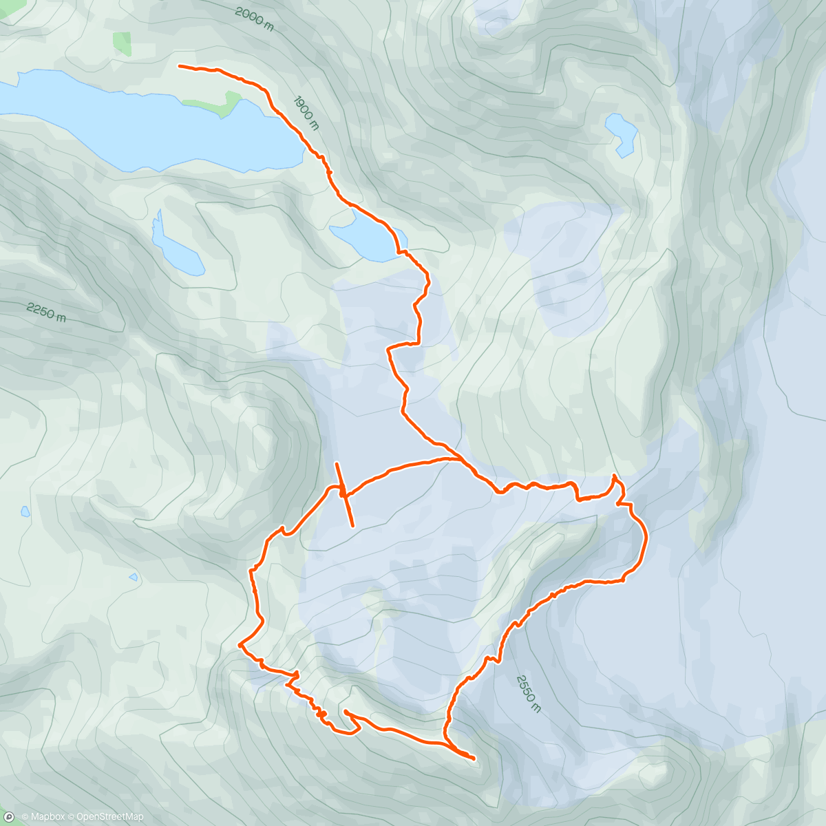 Mapa de la actividad, Wedge Mt Summit +  Couloir