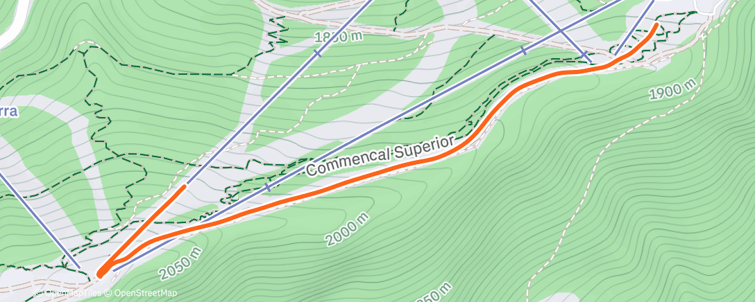 Map of the activity, Esquí alpino por la tarde