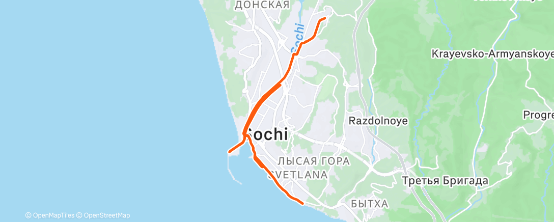 Map of the activity, Дневной забег