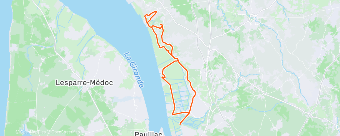 Map of the activity, Sortie vélo le matin