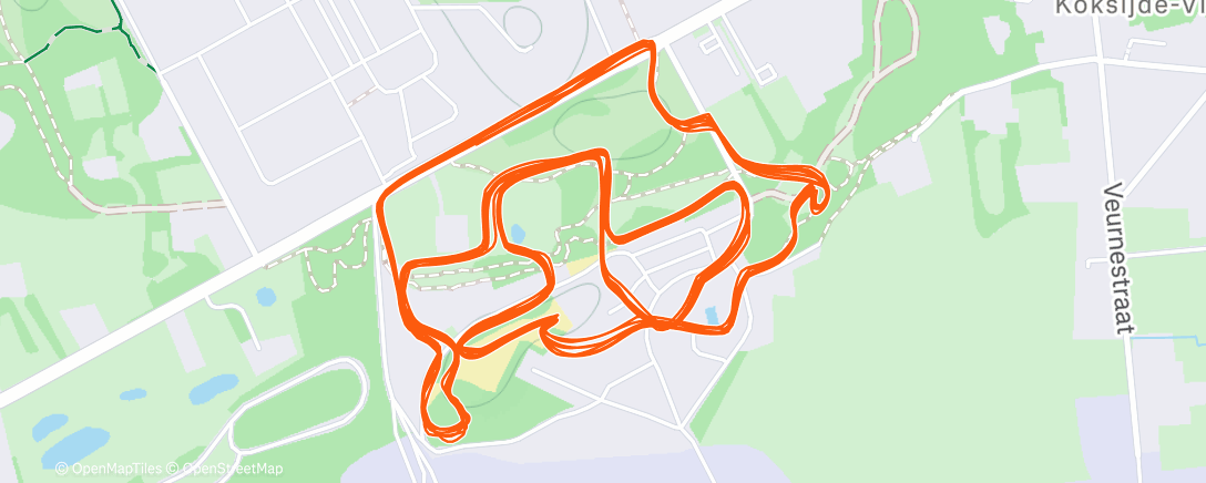 Map of the activity, Bicicleta por la tarde