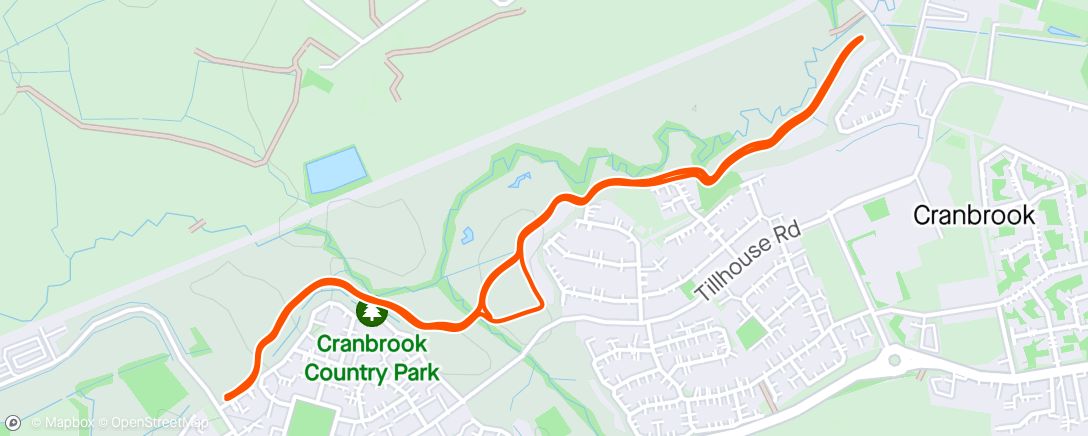 Map of the activity, Cranbrook Country Park parkrun