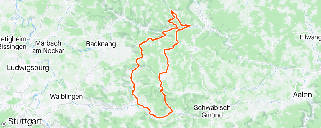 Map of the activity, Hügeltour Plüderhausen