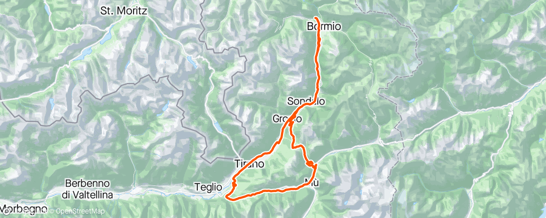 Map of the activity, Passo dell’Aprica + Mortirolo
