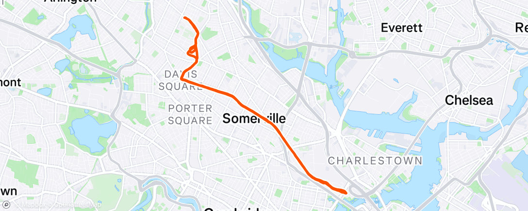 Map of the activity, Afternoon Run