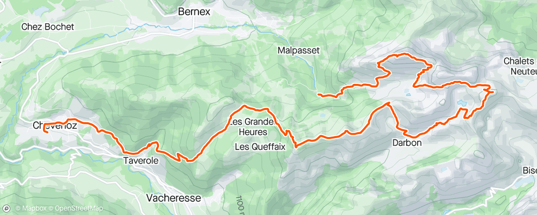 Mappa dell'attività Trail le midi