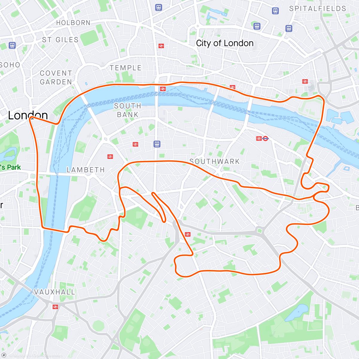Map of the activity, Zwift - London Loop in London