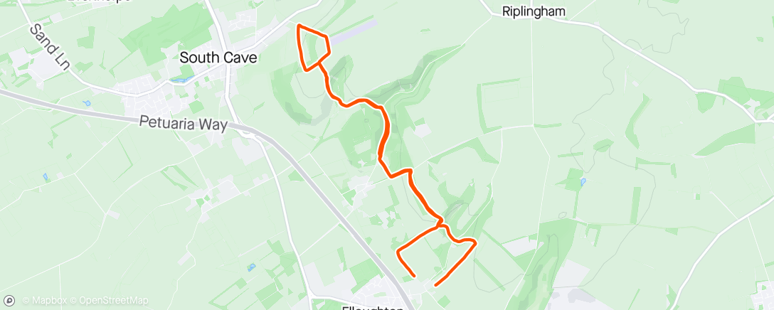 Map of the activity, 11k on Yorkshire wolds