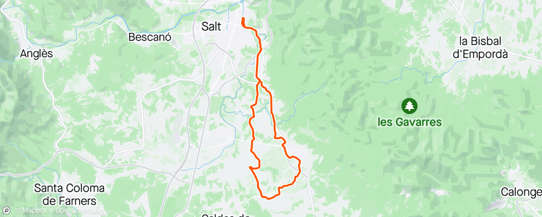 Map of the activity, Gravel per Girona