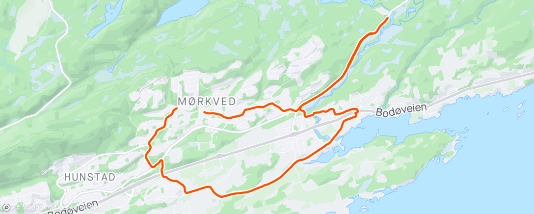 Map of the activity, Rolig økt + 20 min tøy og bøy