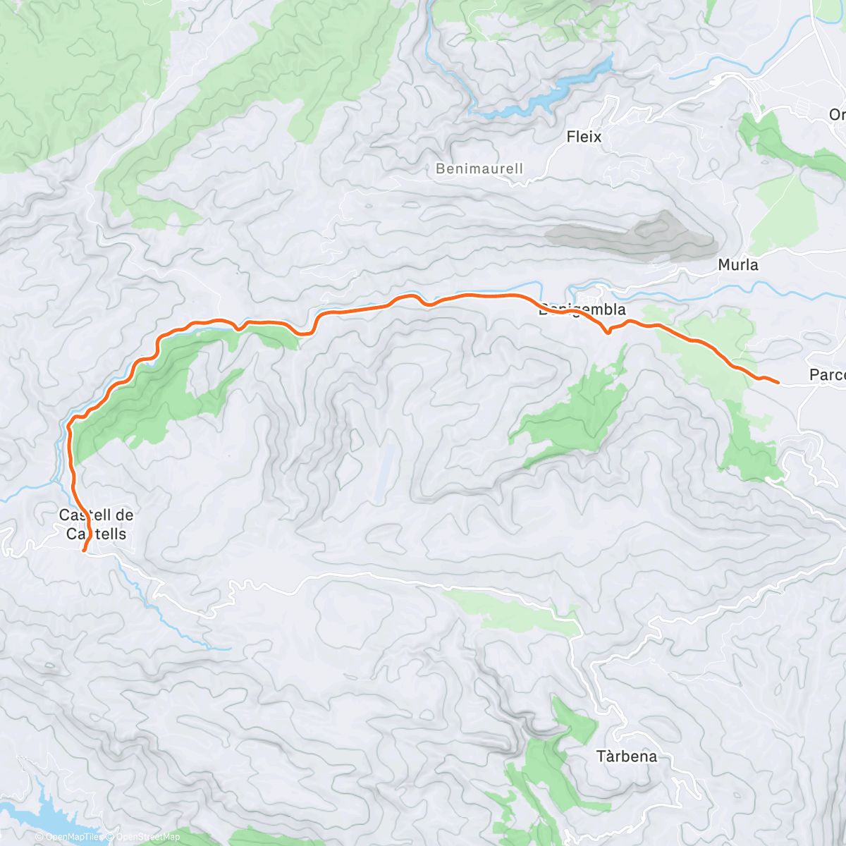 Map of the activity, ROUVY - Castell de Castells | Spain