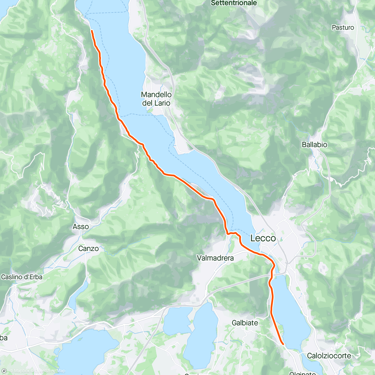 Carte de l'activité ROUVY - Along Lake Como | Italy