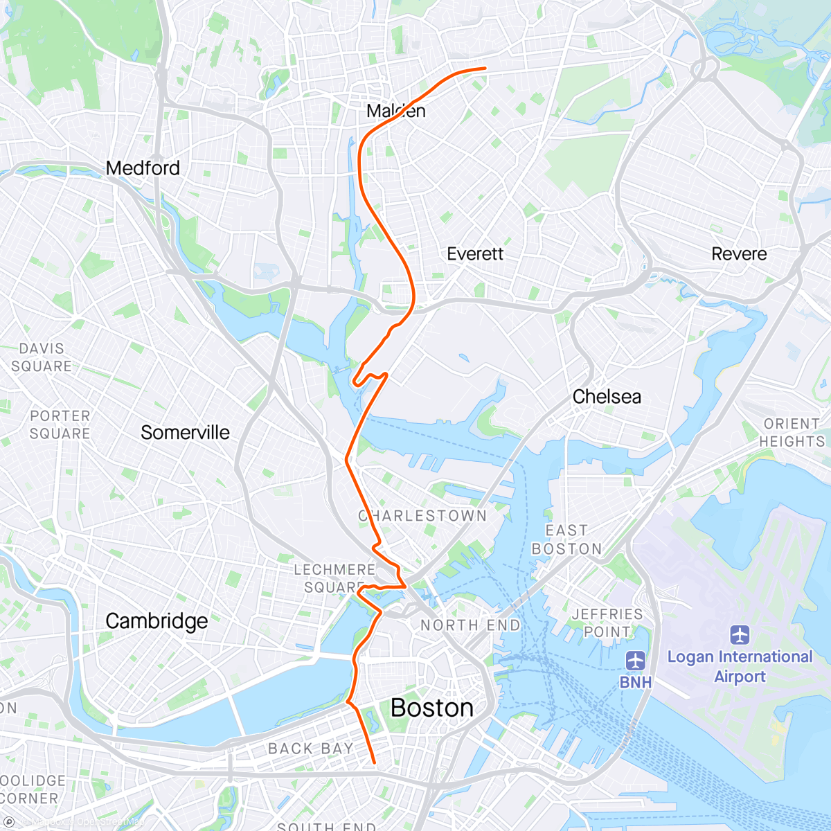 Map of the activity, Commute in (#728): just on time 😮‍💨