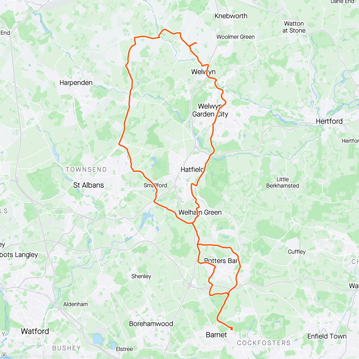 Mapa da atividade, Spokes Ride