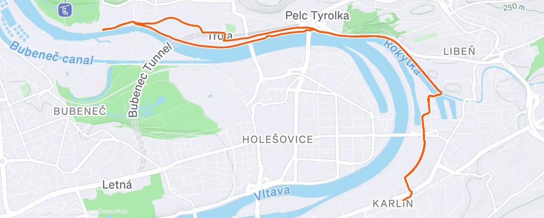 Map of the activity, Morning Run