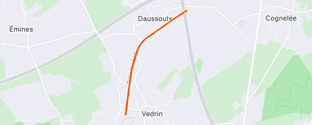 Map of the activity, Afternoon Run