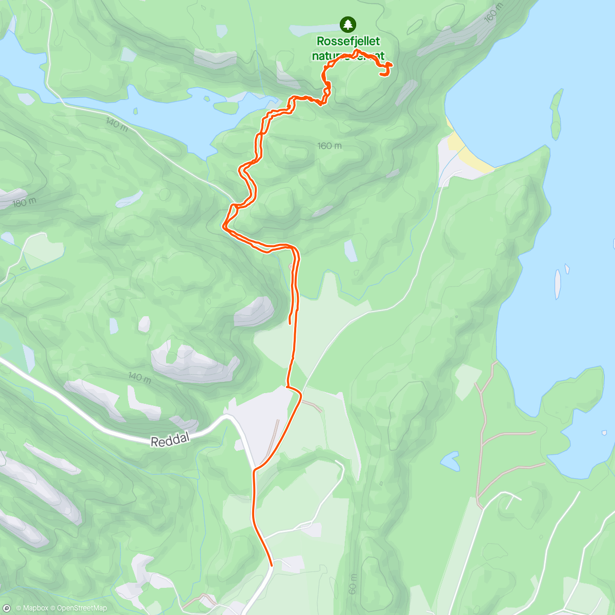 Map of the activity, Topptur til Rossefjell