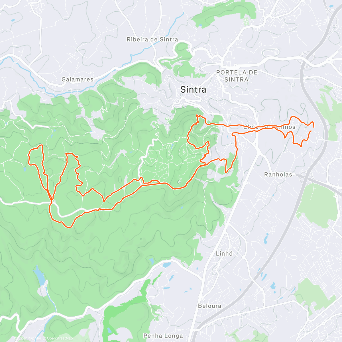 Map of the activity, Corrida em trilho matinal