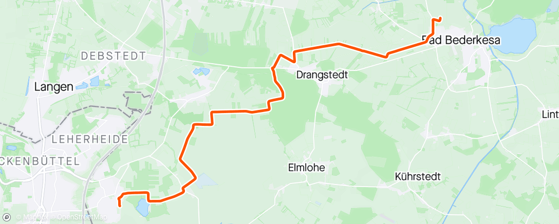 Map of the activity, Gravel-Fahrt zur Mittagszeit