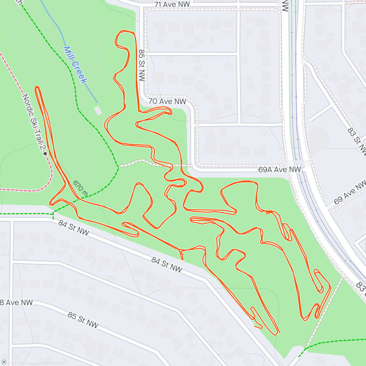 Map of the activity, CX Provincials Course