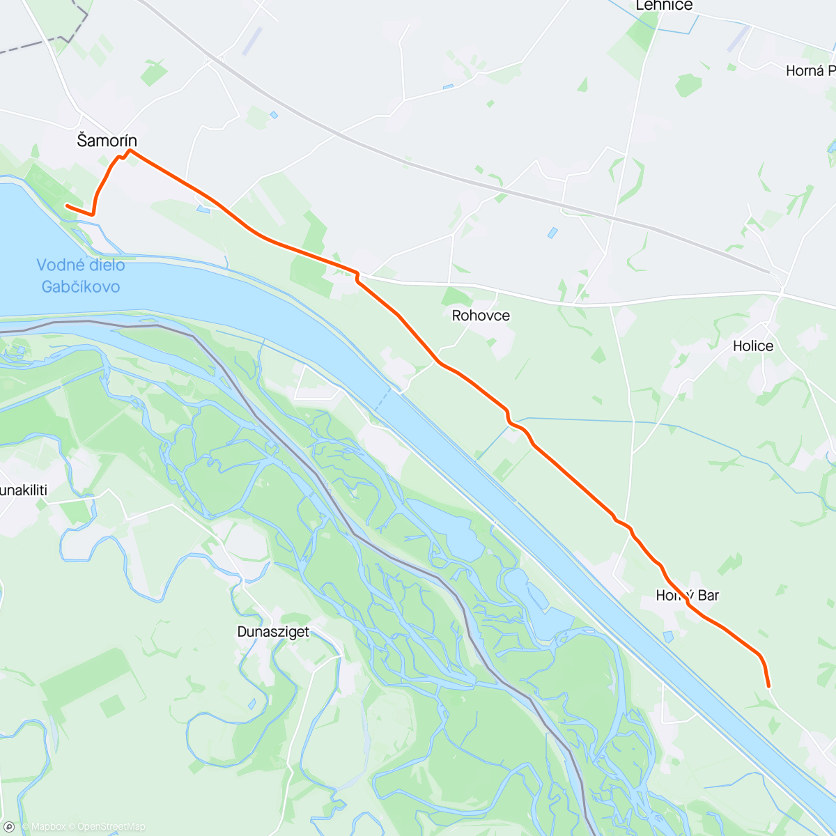 Carte de l'activité ROUVY - Challenge Samorin | Slovakia 45 km