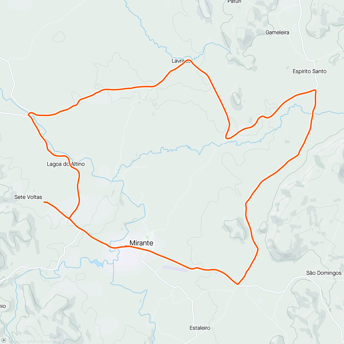 Map of the activity, 1 pedal monte alegre em Mirante