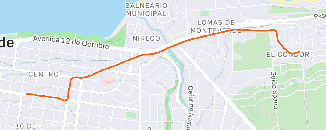 Map of the activity, Caminata de tarde