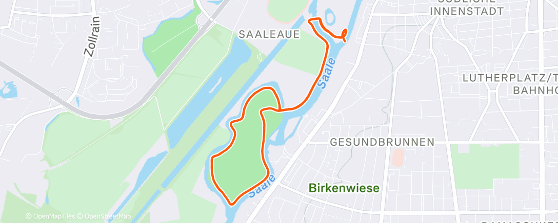 Map of the activity, Lauf am Nachmittag