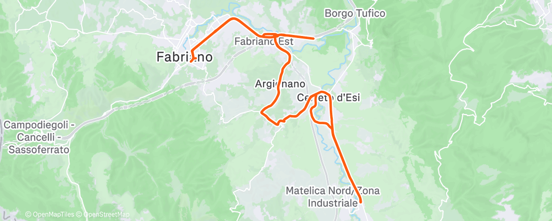 Map of the activity, Pedalata mattutina