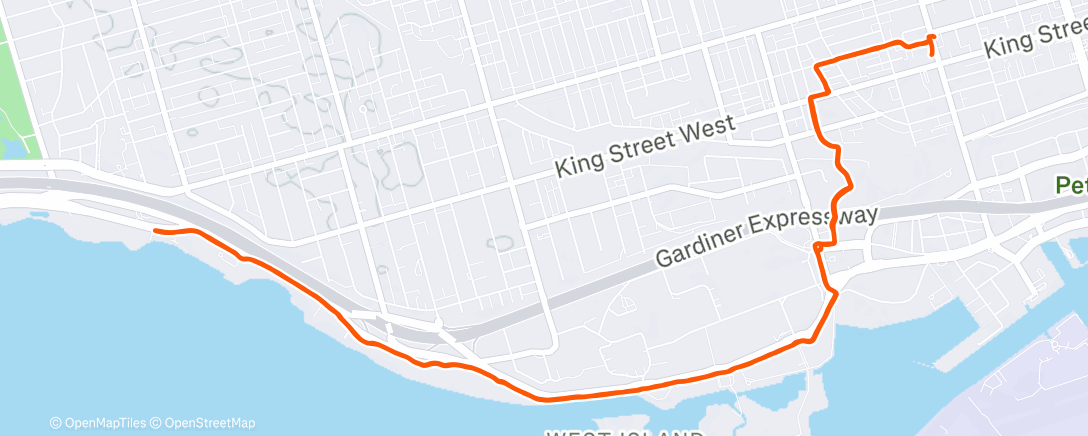 Map of the activity, Evening Run