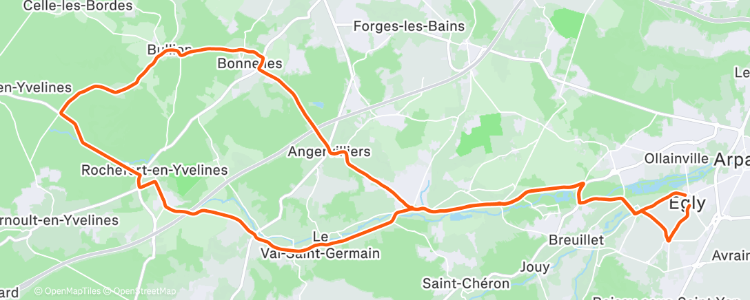 Map of the activity, Sortie vélo dans l'après-midi