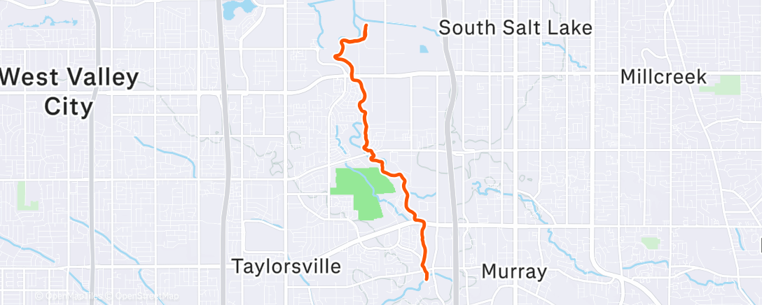 Map of the activity, Jordan River tempo workout