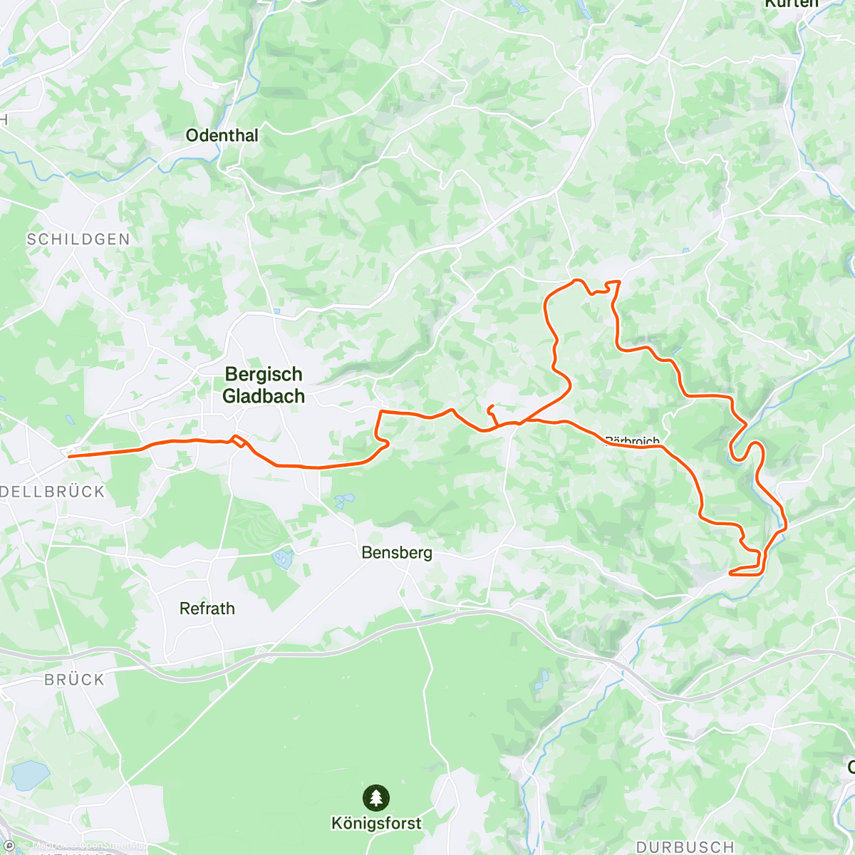 Map of the activity, Serpentinen rauf nach Spitze