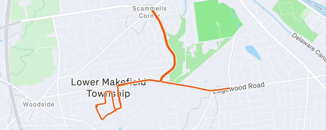 Map of the activity, Afternoon Run