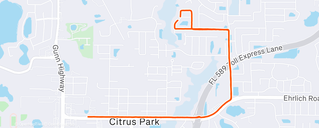 Map of the activity, Lunch Run