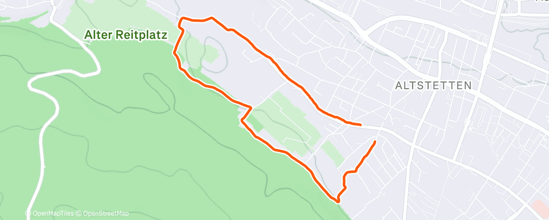 Map of the activity, Afternoon Run