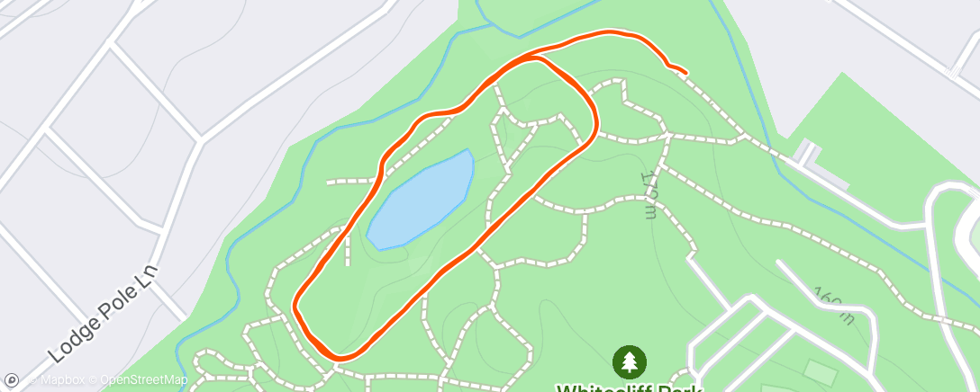 Map of the activity, 2.17 miles in honor of my dad who was born on 2/17