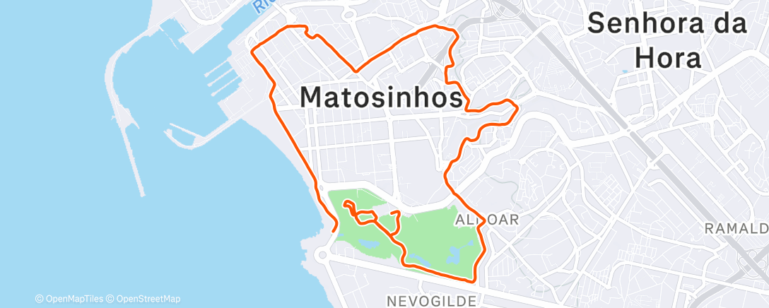 Map of the activity, Afternoon Run