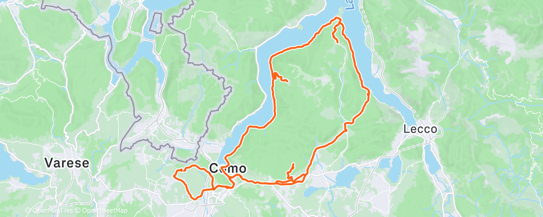 Map of the activity, Pedalata mattutina